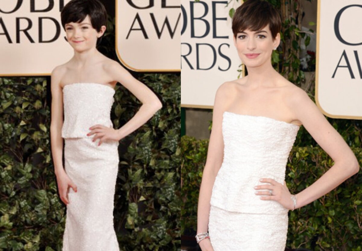 Энн Хэтэуэй и ее мини-копия