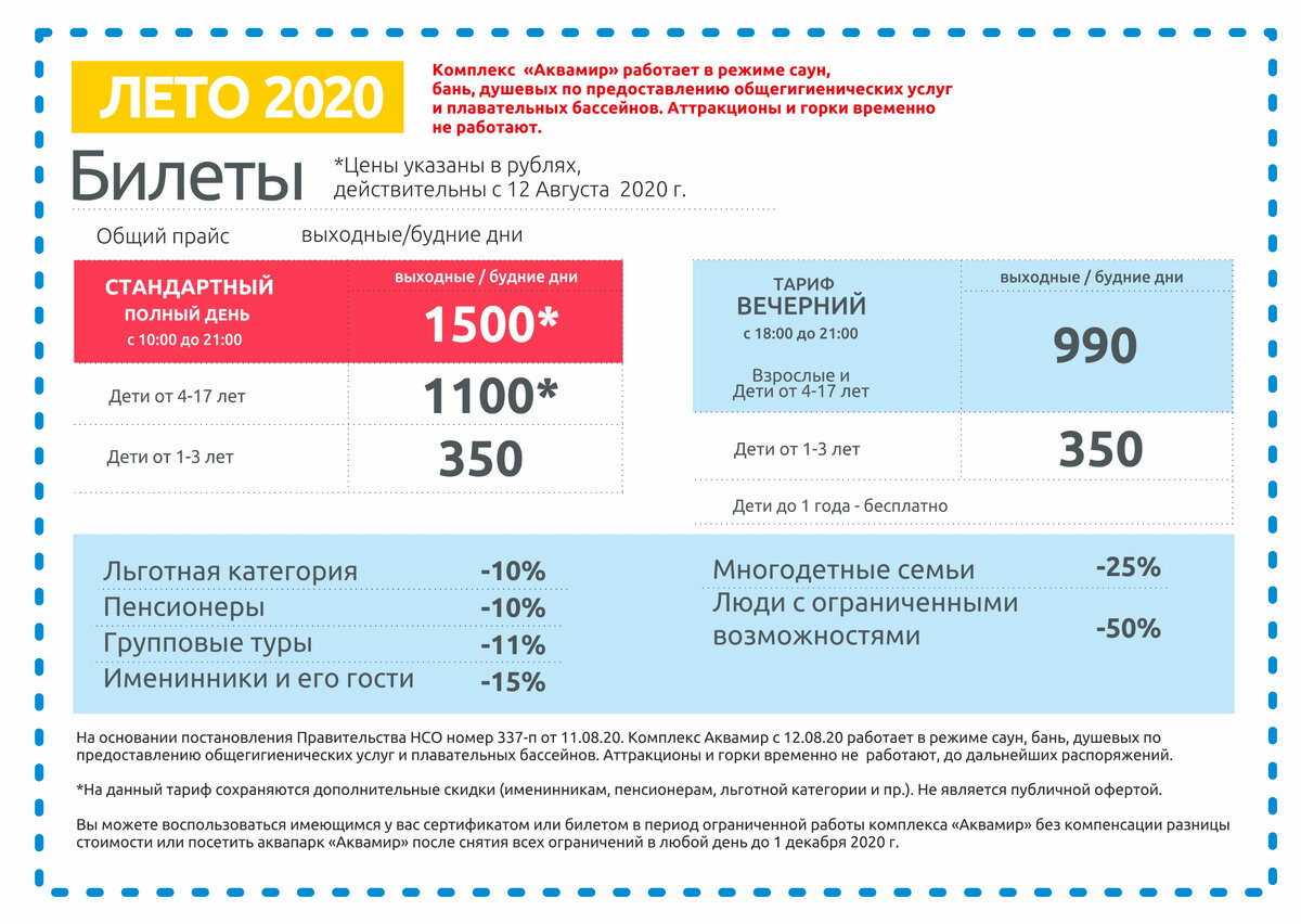Аквапарк новосибирск цены на билеты