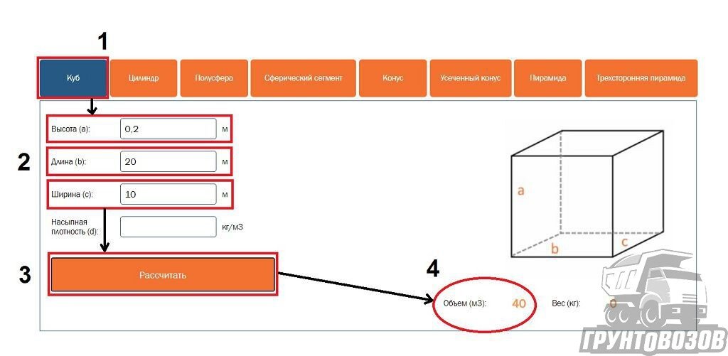Калькулятор кубов комнаты
