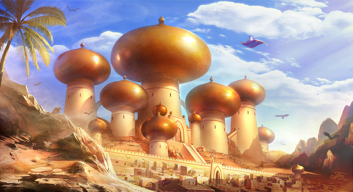 Стыдно не иметь дворец. Стыдно - скрывать факт его наличия.
На иллюстрации выше - Аграба из фильма Алладин, с сайта corchaosis.ru