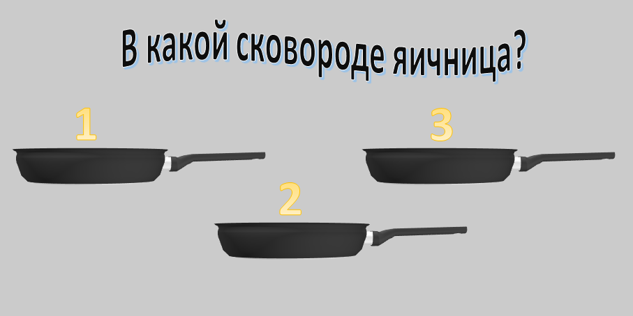 Тест на проверку интуиции 2 В какой сковороде яичница? (оригинальные картинки/векторы с сайта pixabay и sweet)