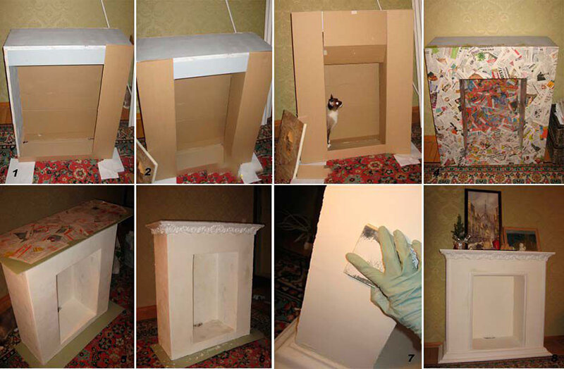 Как сделать камин из картона своими руками (+90 Фото): Пошаговые инструкции и мастер-классы