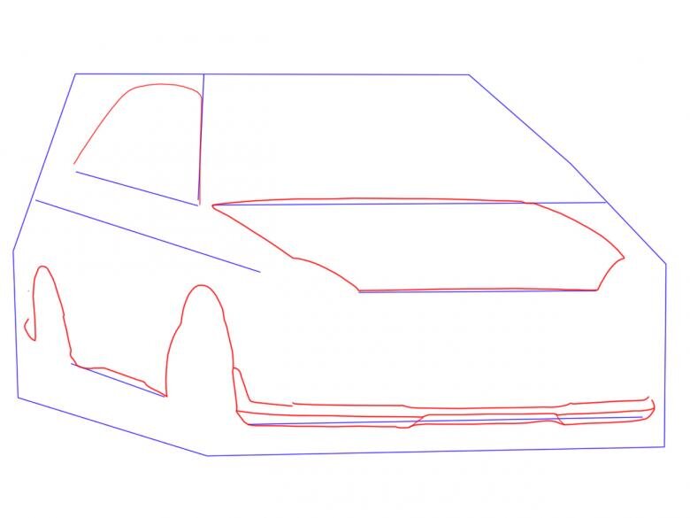Как нарисовать машину карандашом поэтапно