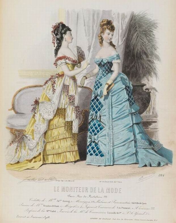 Вечерние платья, 1875 год.