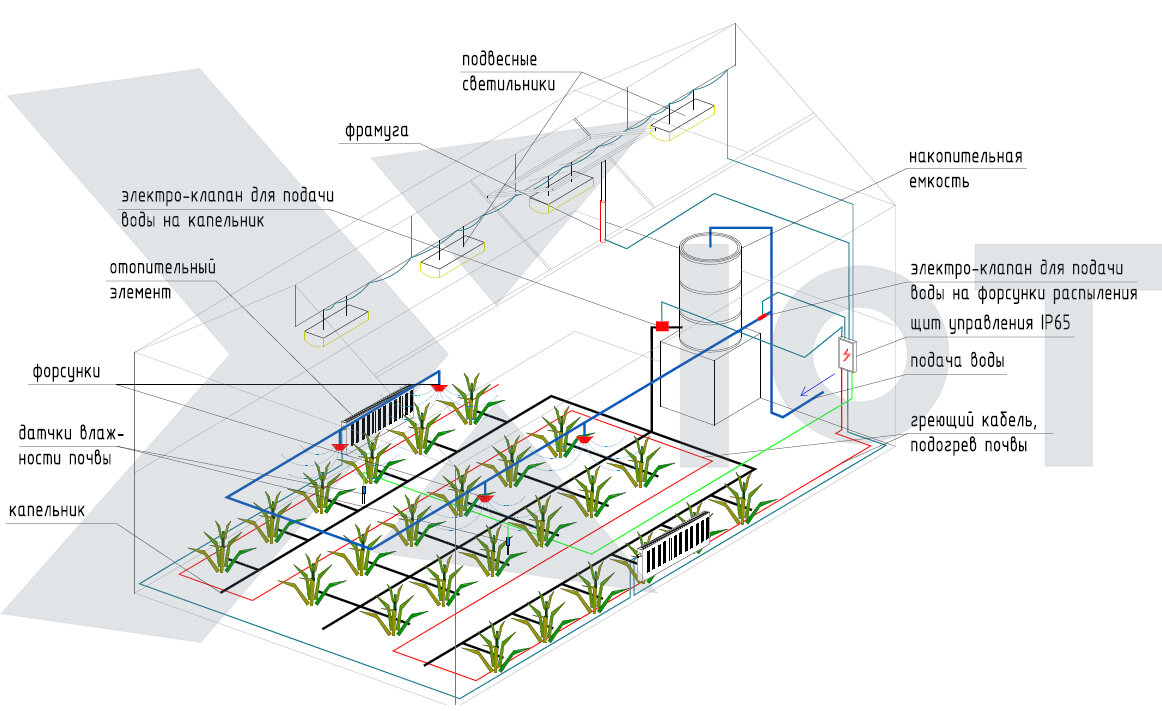 Функциональная схема теплицы