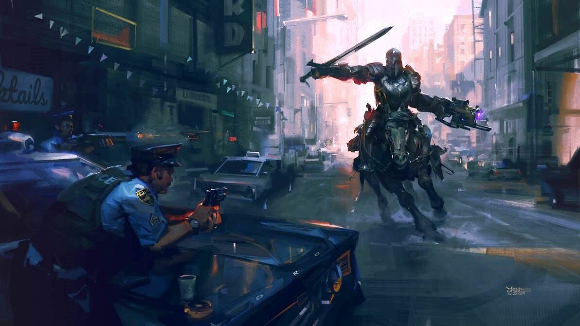 Еще один вариант событий, когда будущее столкнулось с прошлым. Автор – deviantart.com/mrdream