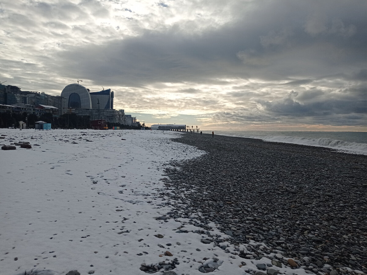 пляж в снегу