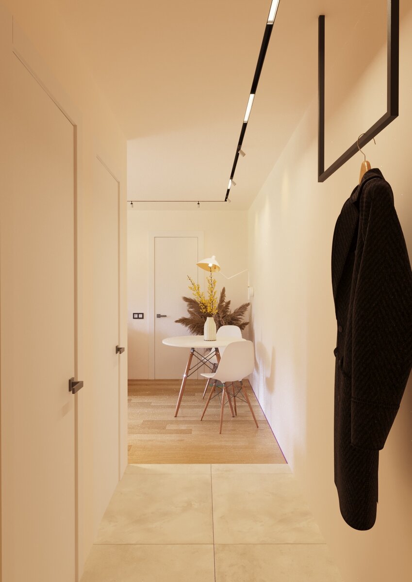 Прихожая, вариант с белыми стенами