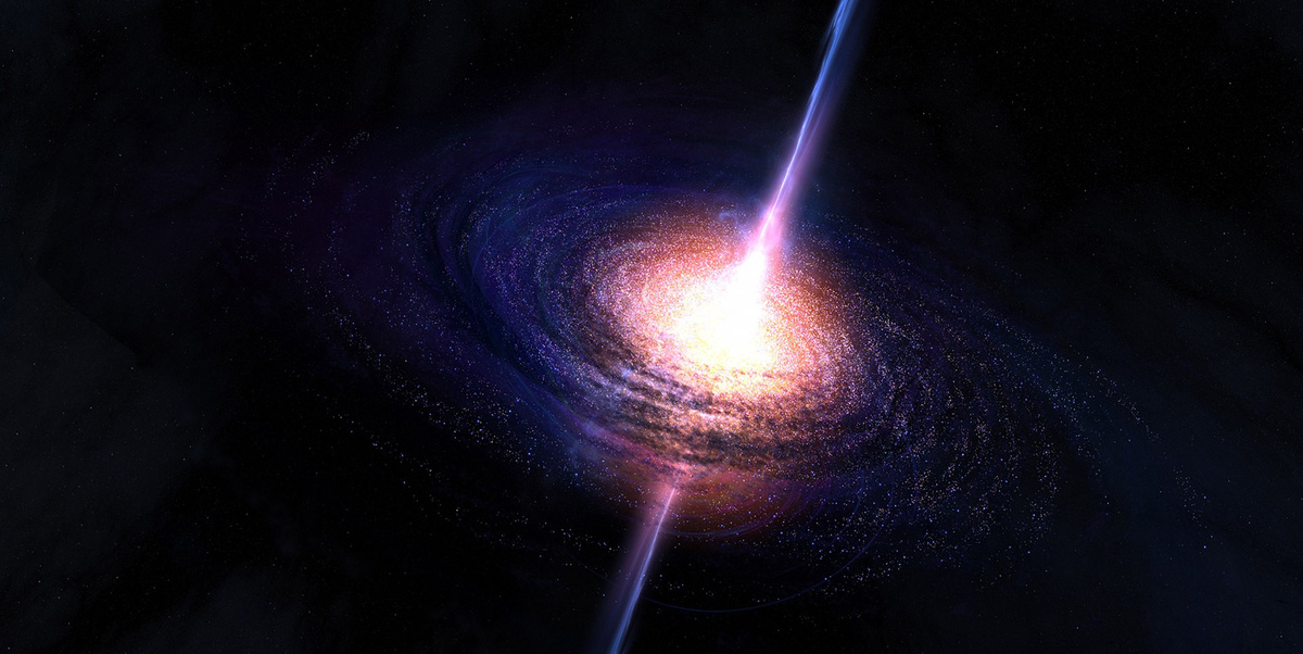Квазар в представлении художника. Источник фото: ESO