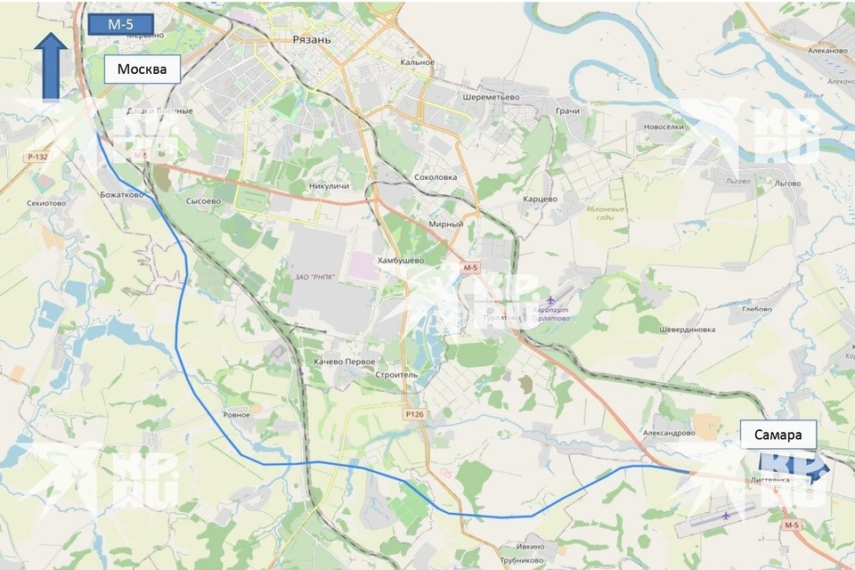     Схема Южного обхода Рязани, предоставленная КП-Рязань Росавтодором.