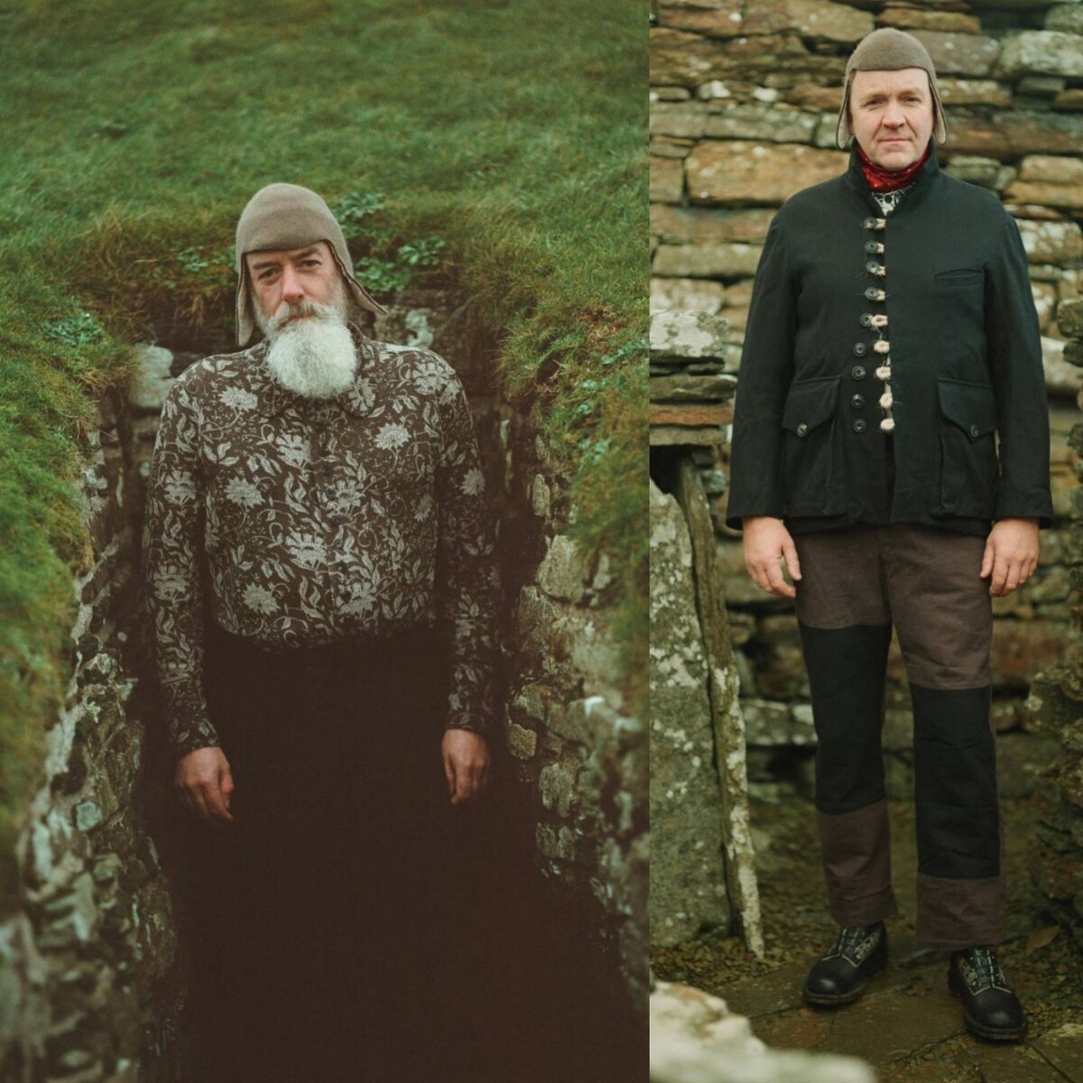 По-моему, тот что слева сфотографирован сразу в могиле. А у того, что справа штанишки выглядят как перешитые из двух пар изношенных.