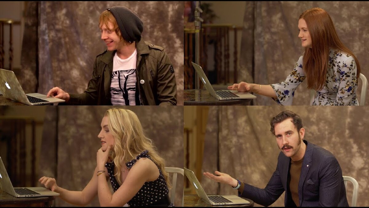 Актёры Поттерианы проходят тест на распределение по факультетам на сайте Pottermore