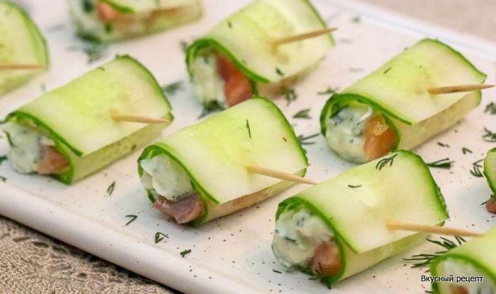 Рулетики из огурцов