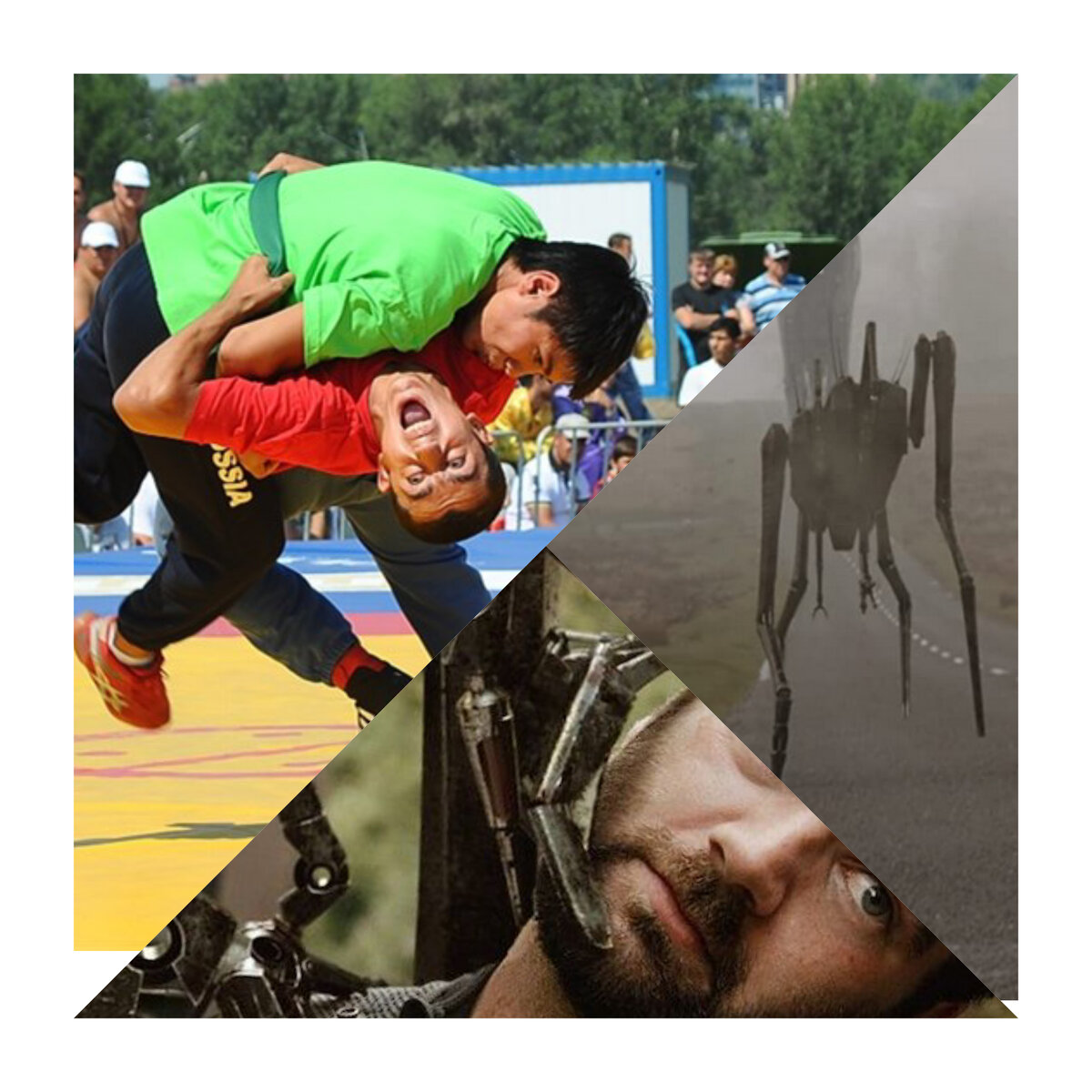 Коллаж из Яндекс картинок: борцы, фильм про пришельцев