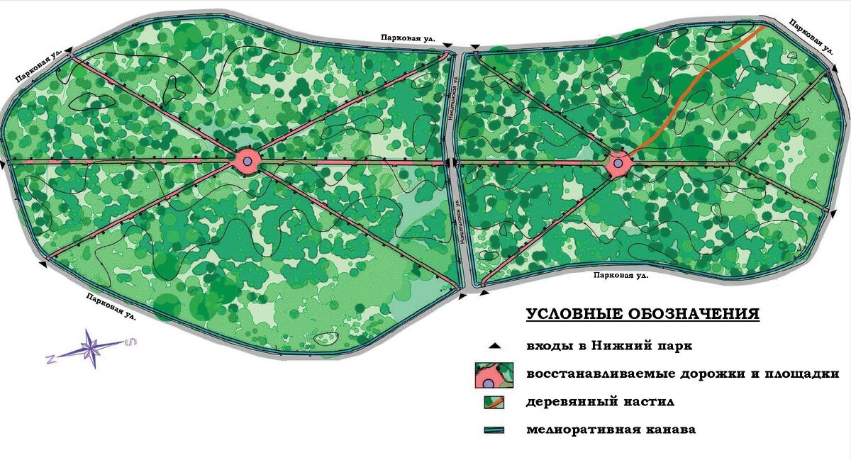 Генеральный план парка "Пята" в Сестрорецке