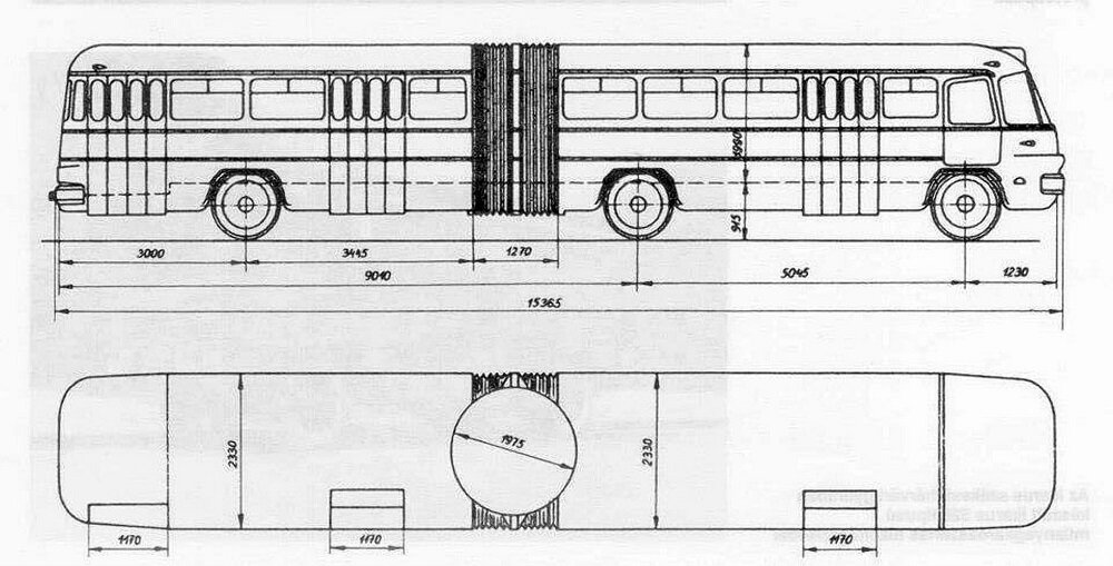 Чертежи автобуса с двумя гармошками Ikarus 180: трудная история создания. Часть 2 НПАП № 1 Икарус Дзен
