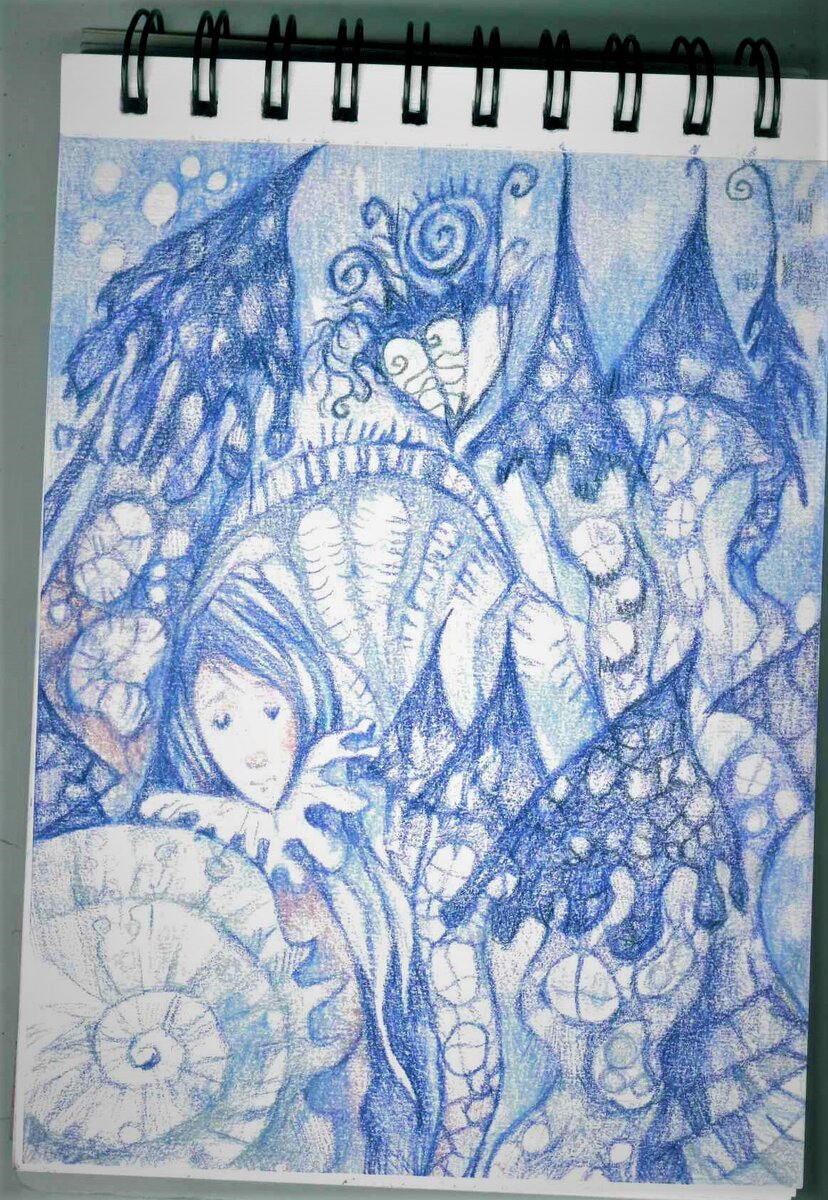 Синий город. Рисунок автора