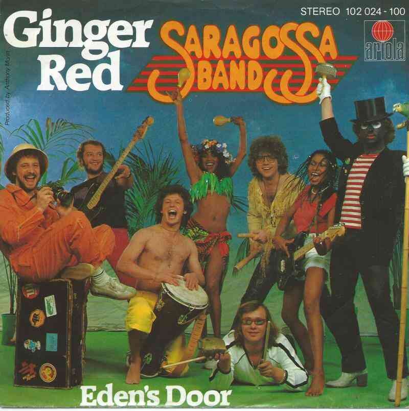 Обложка сингла "Ginger Red" немецкой танцевальной поп-группы Saragossa Band