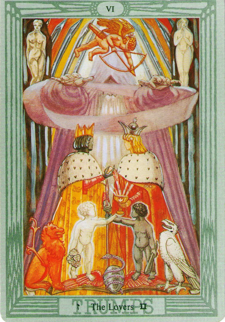 6 Аркан Влюбленные в Таро Тота.