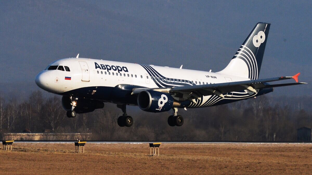    Самолет Airbus A319 авиакомпании "Аврора" в аэропорту Владивостока© РИА Новости / Виталий Аньков