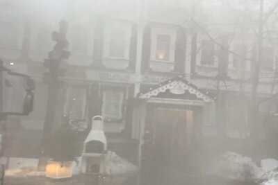    Горит ресторан Тарас Бульба ©Скриншот