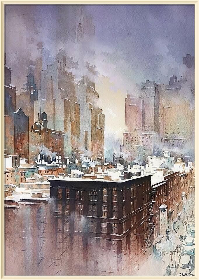 ??  / Thomas W. Schaller / * 1967 /  "In the Deep Midwinter"/ ?  Watercolor.  76x56 cm - 2017