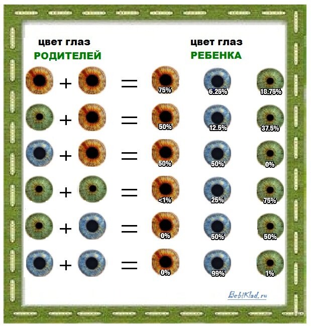   Определяет цвет глаз у ребёнка генетика и ничего кроме неё.