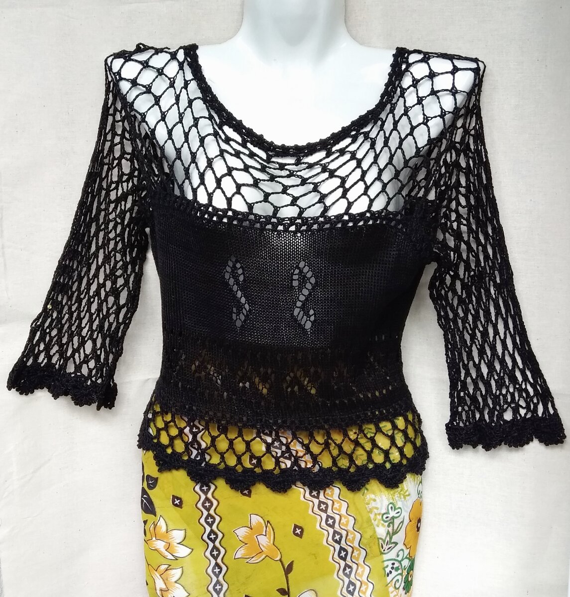 Вязаная блузка-сетка, общий вид