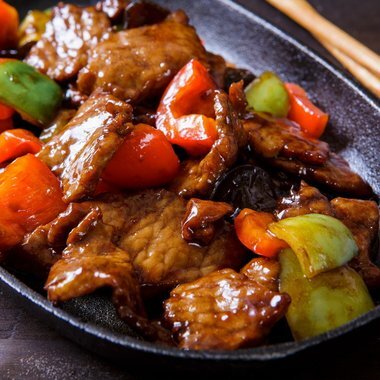 Говядина в устричном соусе.