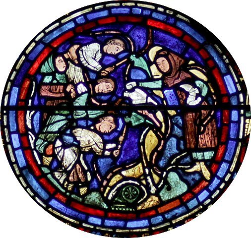 Виноделы, левый нижний медальон. Фото: Wikimedia Commons