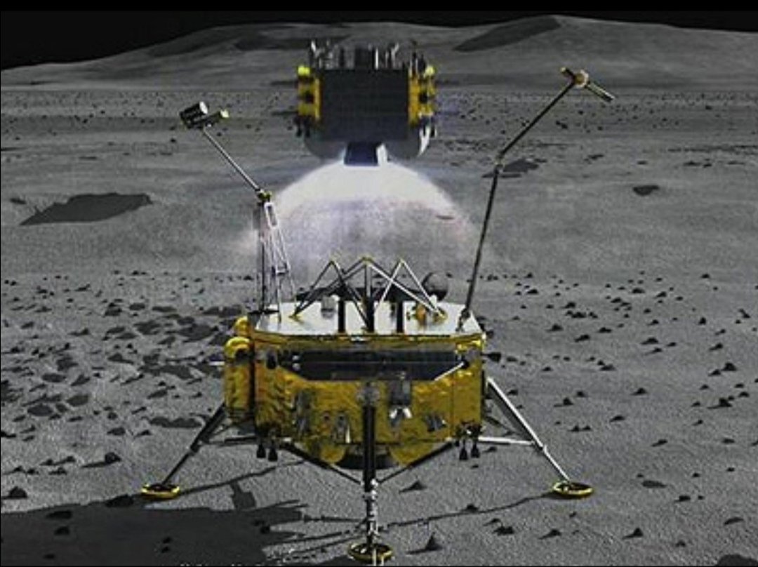 Изображение: Посадочный модуль и этап подъема Chang'e 5 [NAOC].