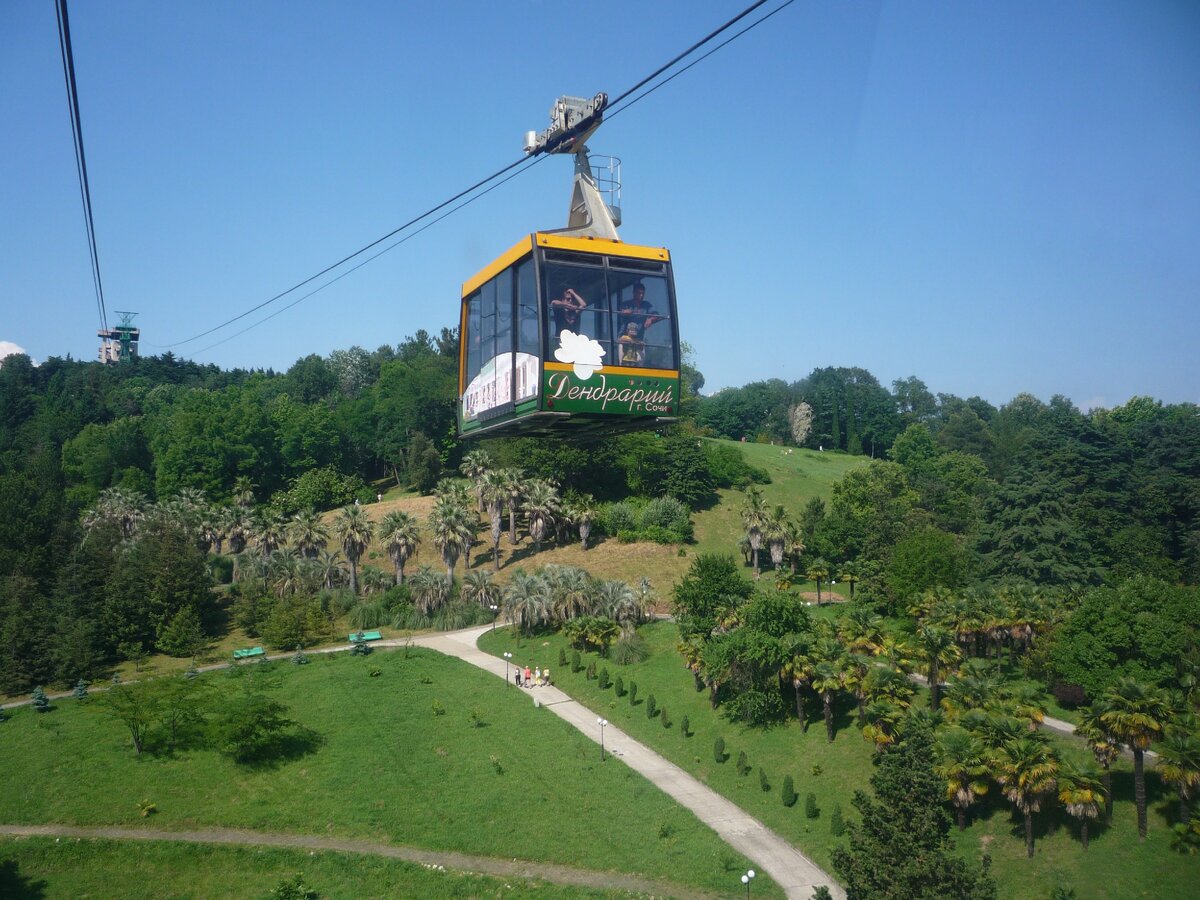 Вагончик канатной дороги дендрария.