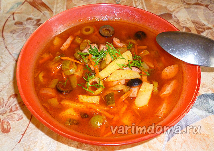 рассольник с маслинами