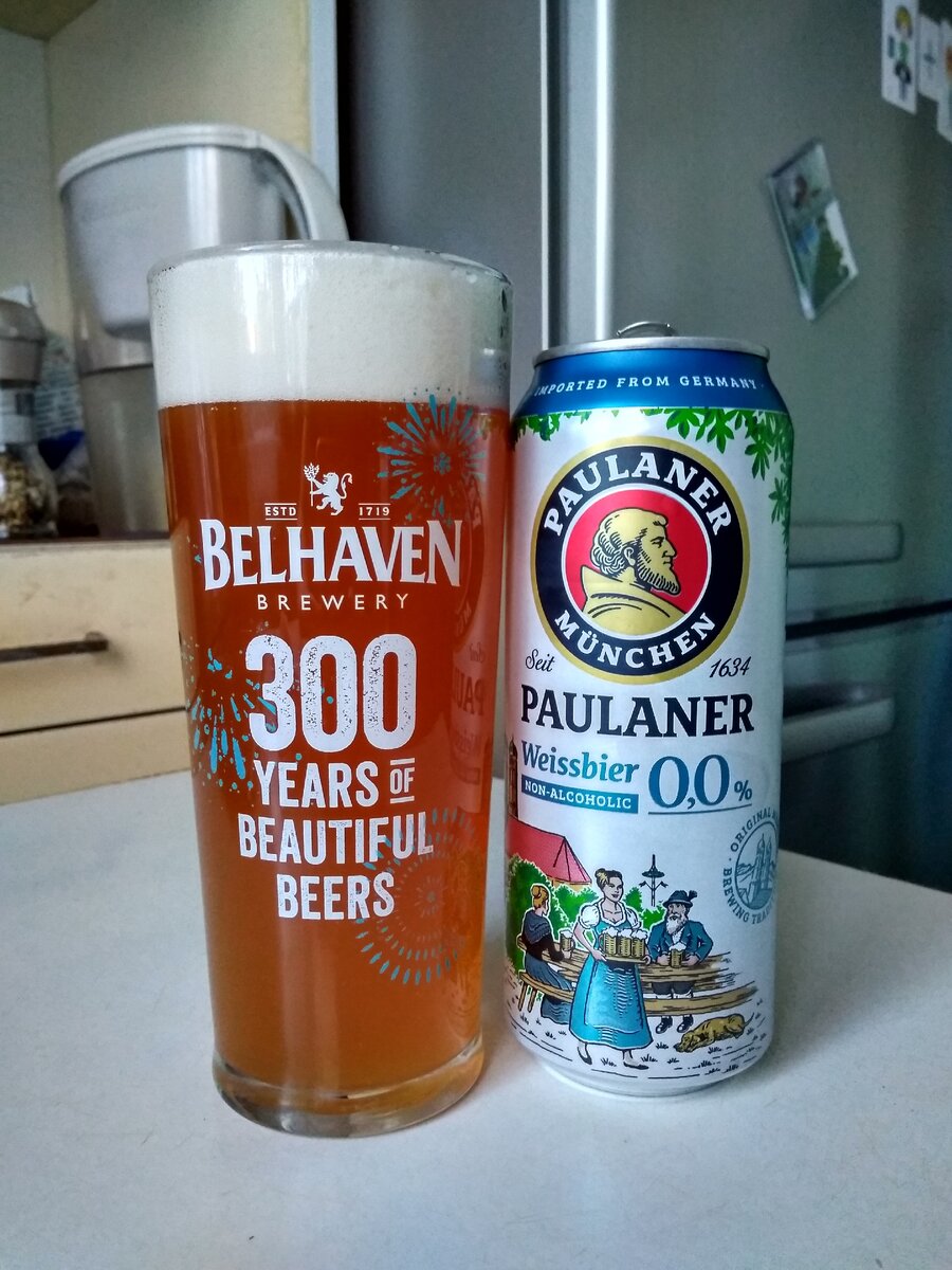 Paulaner Weissbier non-alcoholic в бокале