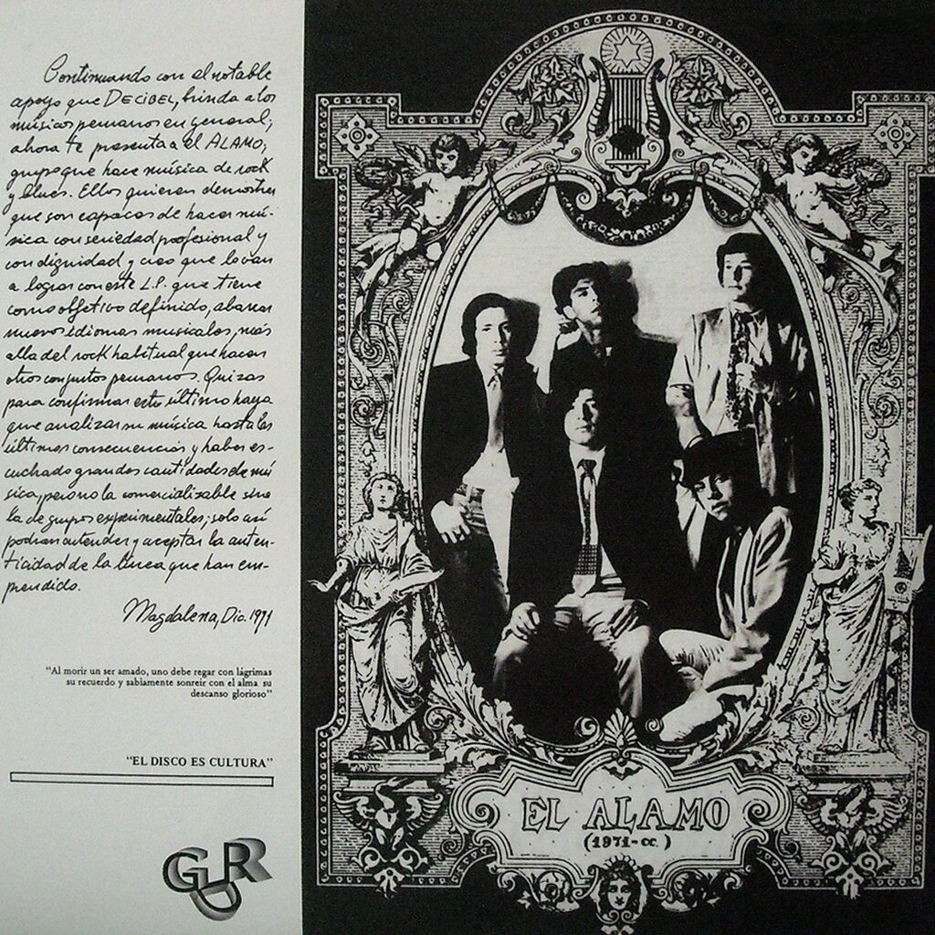 El Alamo. Malos Pensamientos 1971. Back. Обложка альбома.