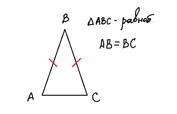 У равнобедренного треугольника есть две равные стороны!