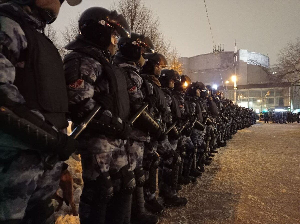 ОМОН в Москве во время протестов 23 января. Фото: ИА «Красная весна»