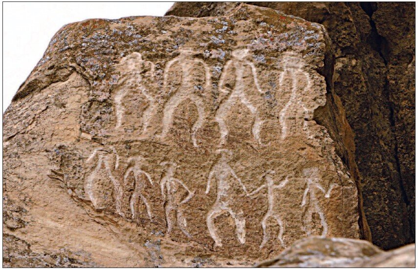 Изображение танца яллы в Гобустане