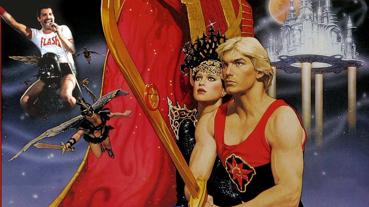 Флэш Гордон, супер фильм для фанов Queen, в общем-то полная чушь, зато  Flash