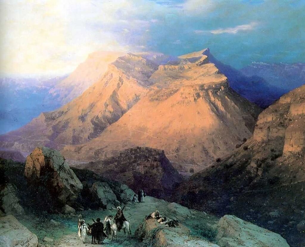 «Аул Гуниб в Дагестане», Айвазовский И.К. 1869