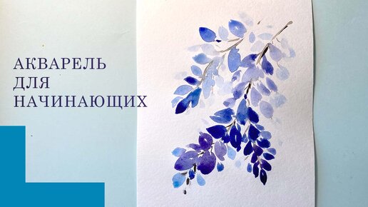 Картина акварелью для начинающих. Рисуем цветущую глицинию #акварельдляначинающих #картинахудожник #урокирисования #рисованиедляначинающих