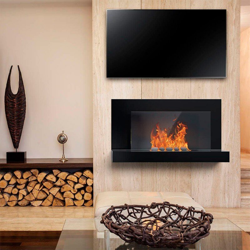 настенный биокамин под ТВ