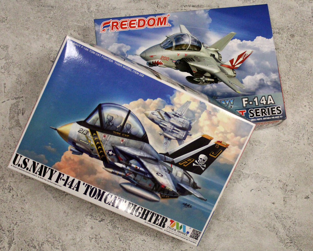  Наборы самолёта F-14A "Tomcat" от Tigermodel и Freedom (фото автора) 