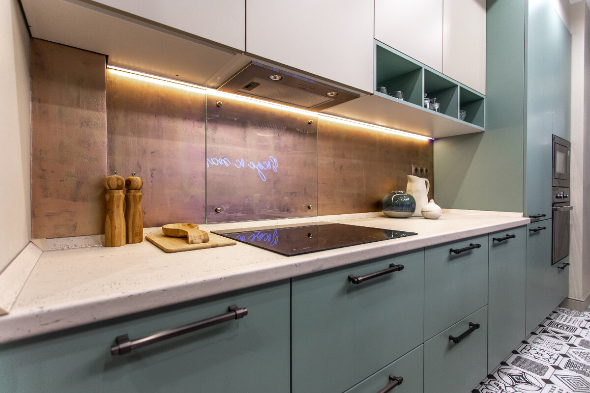 Особенности дизайна прямой кухни