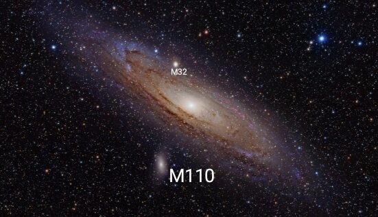  Галактика M110 больше чем M32. M32 похожа на яркую звезду 🌌🌠🪐