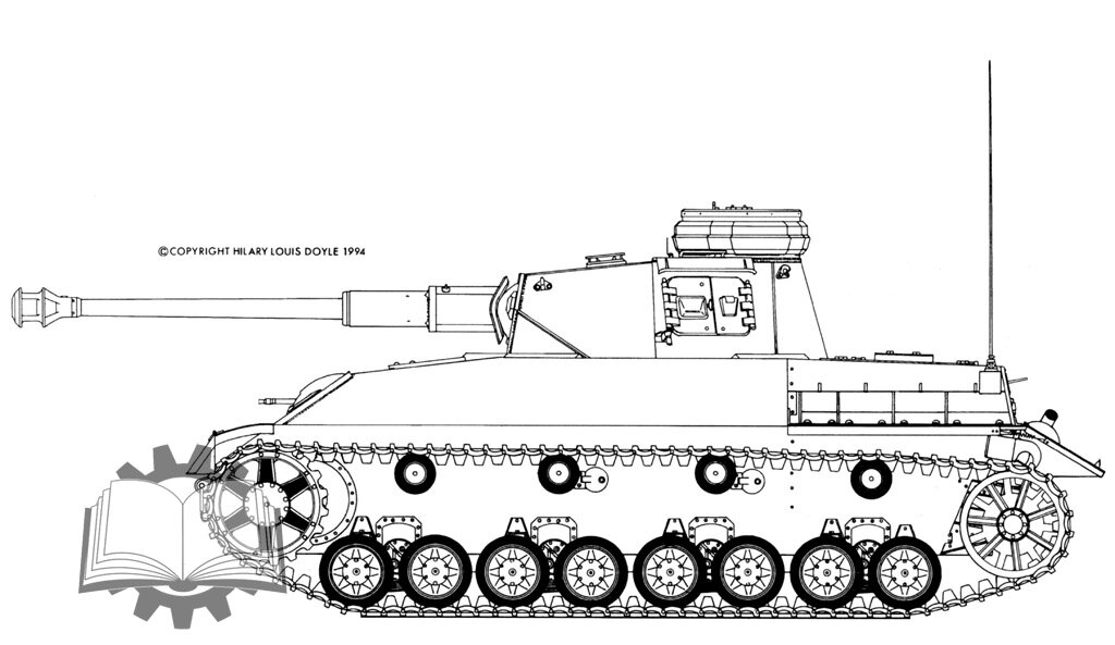 Модернизация Pz.Kpfw.IV, реконструкция Хилари Дойла на базе чертежа W1460 от 21 ноября 1942 года.  9./B.W. был очень похож, разница заключалась в толщине брони.