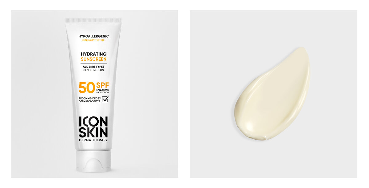 ICON SKIN Увлажняющий солнцезащитный крем SPF 50 для всех типов кожи, включая чувствительную 