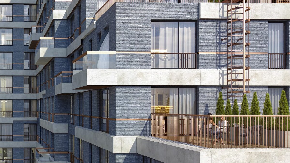 Пример открытой террасы в ЖК The Lake 