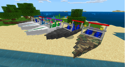 Как выглядит быстроходный катер разных моделей в Майнкрафт