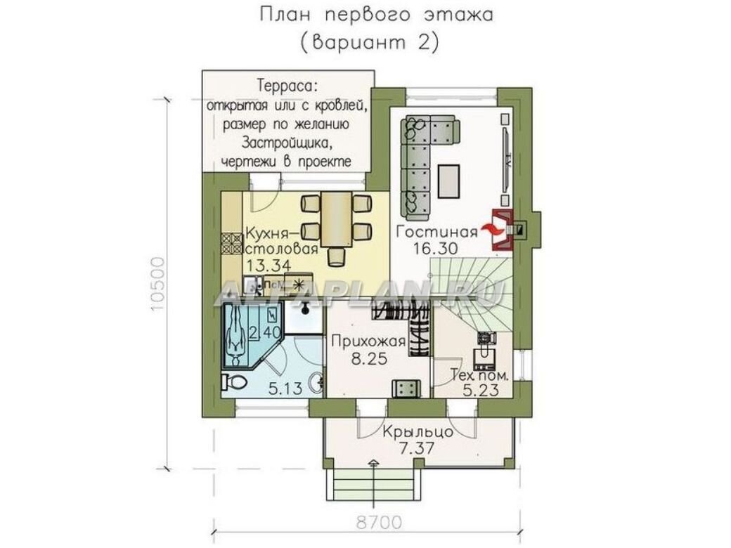 Компактный и экономичный двухэтажный дом, проект 531А «Панорама», 106м2 |  Популярные проекты домов Альфаплан | Дзен